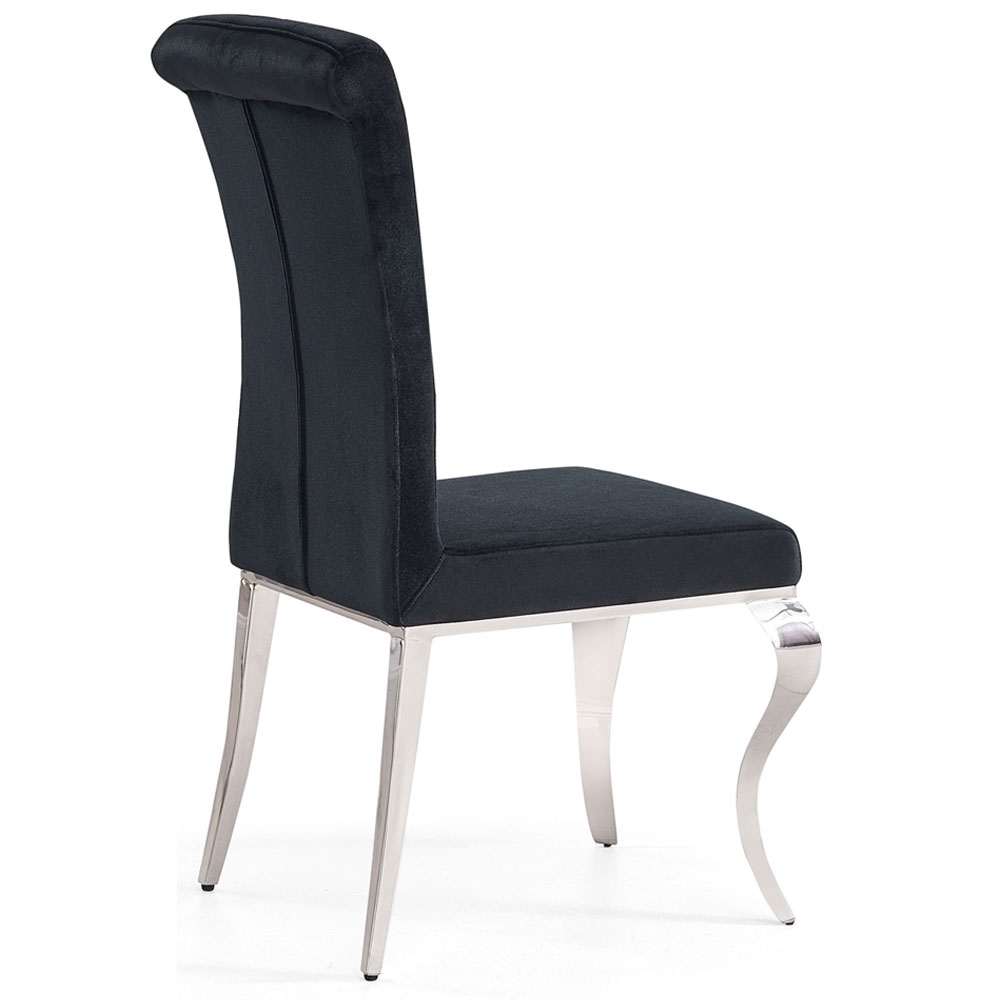 Product photograph of Louis Black Velvet Fabric Dining Chair from Choice Furniture Superstore.