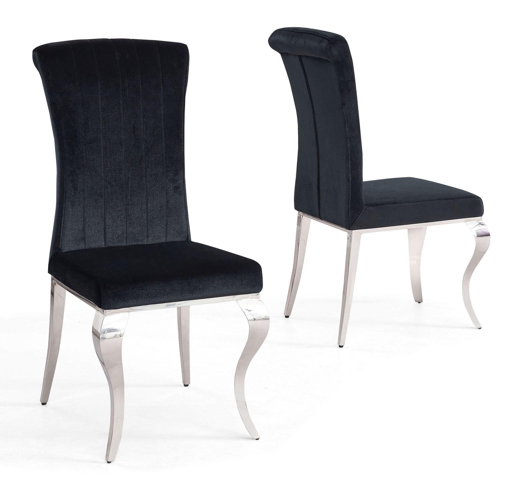 Product photograph of Louis Black Velvet Fabric Dining Chair from Choice Furniture Superstore.