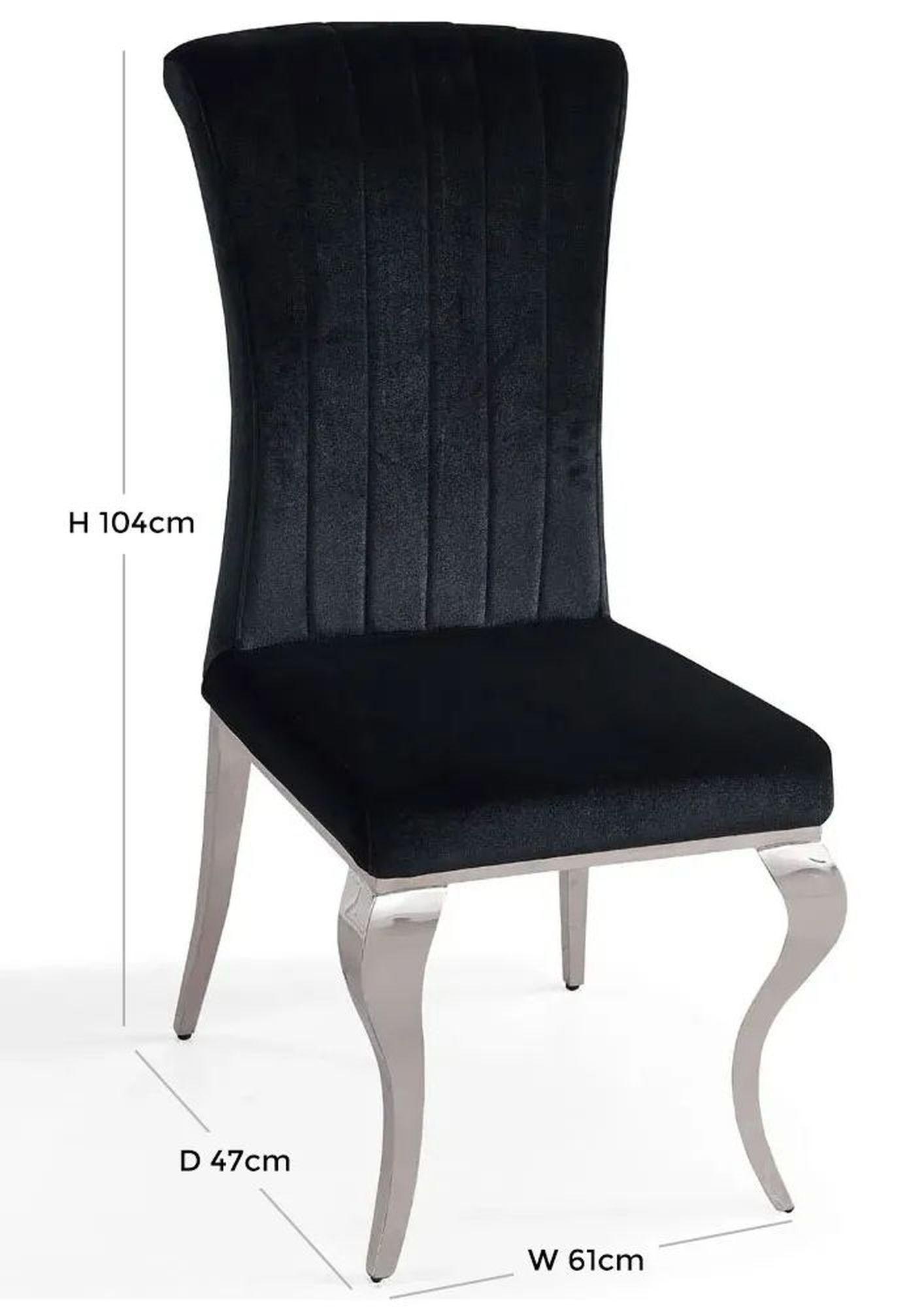 Product photograph of Louis Black Velvet Fabric Dining Chair from Choice Furniture Superstore.