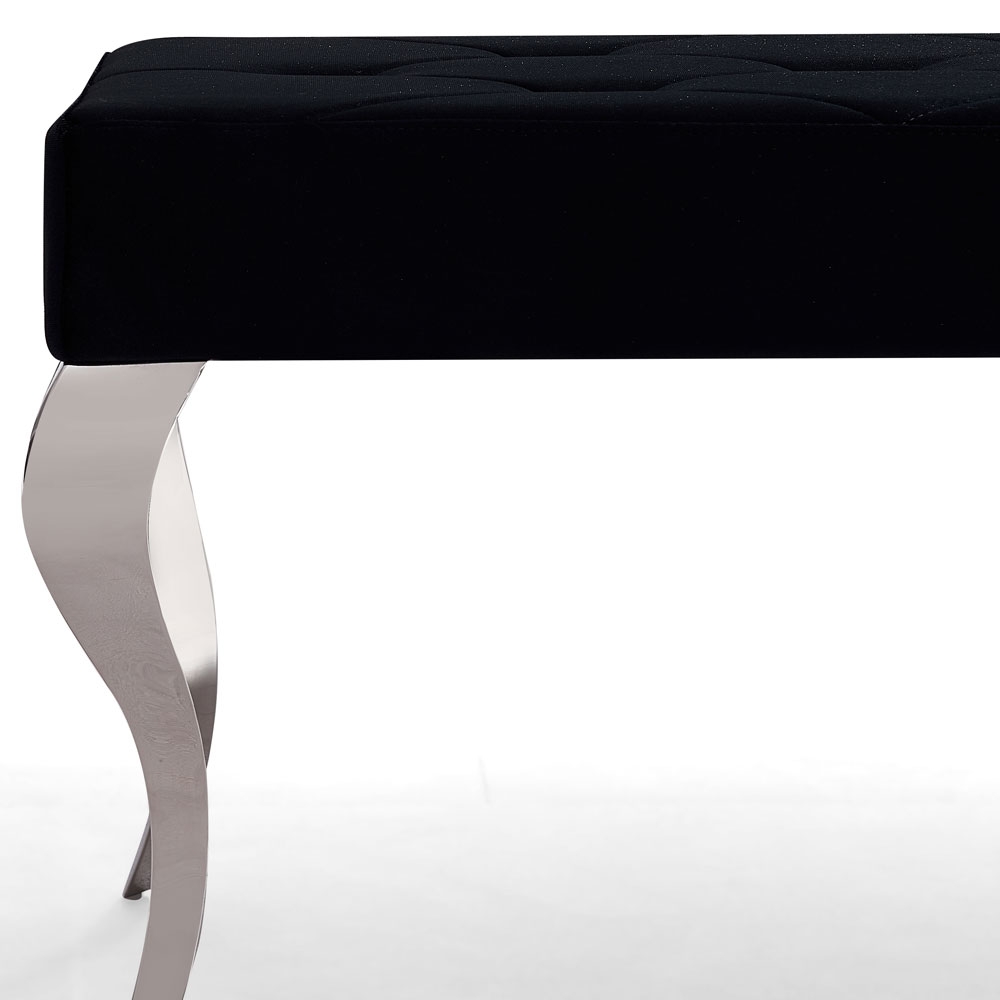 Product photograph of Louis Black Velvet Fabric 170cm Dining Bench from Choice Furniture Superstore.