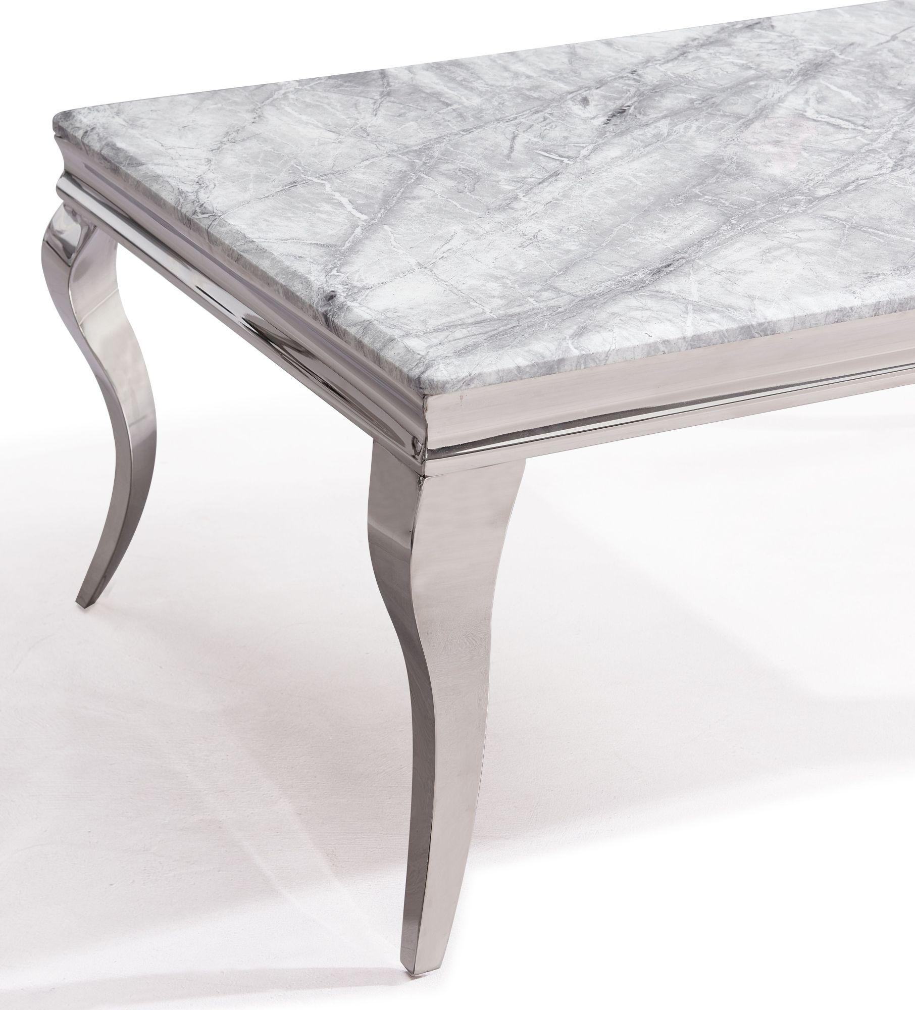 Product photograph of Louis Grey Marble And Chrome Coffee Table from Choice Furniture Superstore.