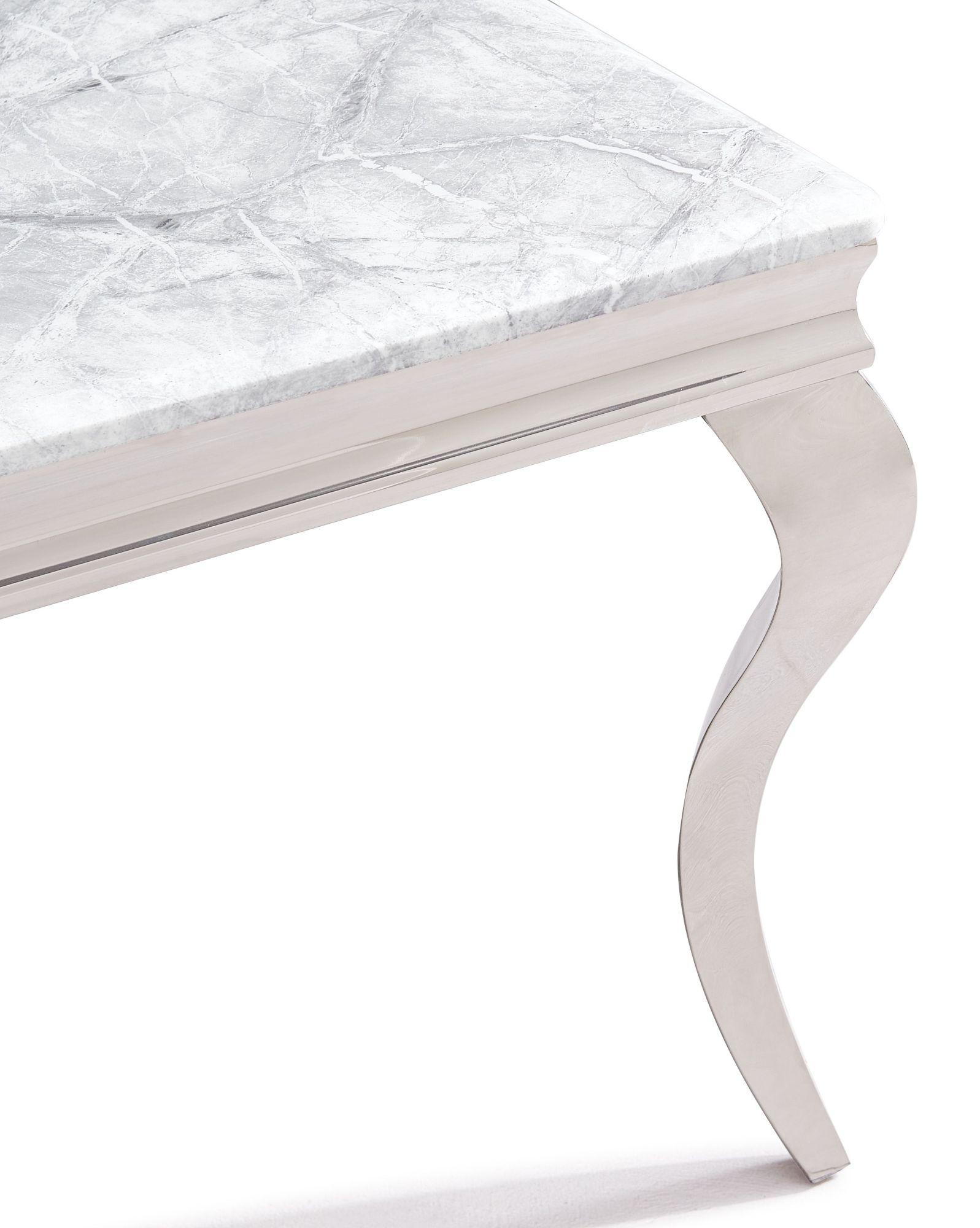 Product photograph of Louis Grey Marble And Chrome Coffee Table from Choice Furniture Superstore.