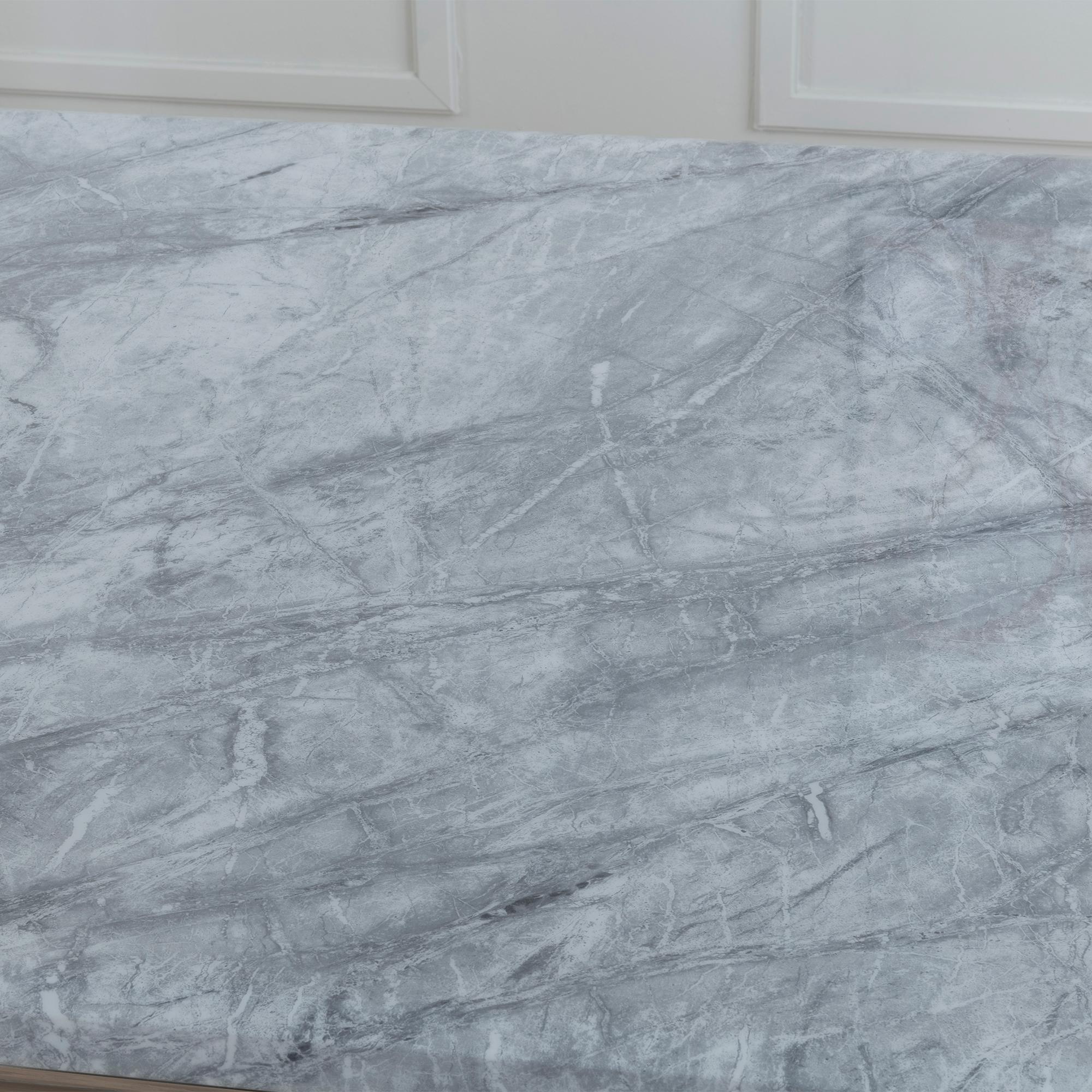 Product photograph of Louis Grey Marble And Chrome Coffee Table from Choice Furniture Superstore.