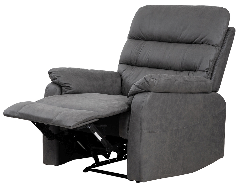 Product photograph of Taylor Leather Recliner Armchair - Comes In Grey And Antique Brown from Choice Furniture Superstore.