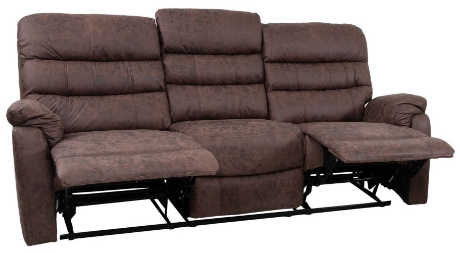 Product photograph of Taylor Leather 3 Seater Recliner Sofa - Comes In Grey And Antique Brown from Choice Furniture Superstore.