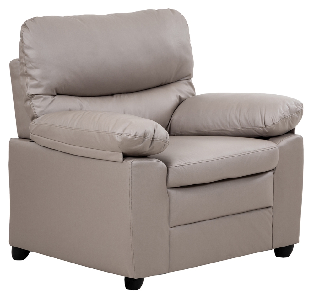 Product photograph of Andreas Leather Armchair - Comes In Grey And Taupe from Choice Furniture Superstore.