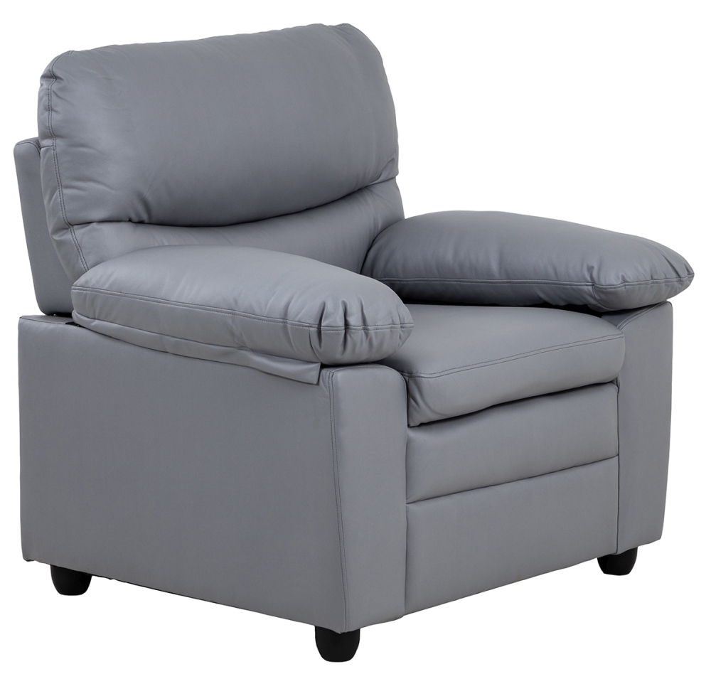 Product photograph of Andreas Leather Armchair - Comes In Grey And Taupe from Choice Furniture Superstore.