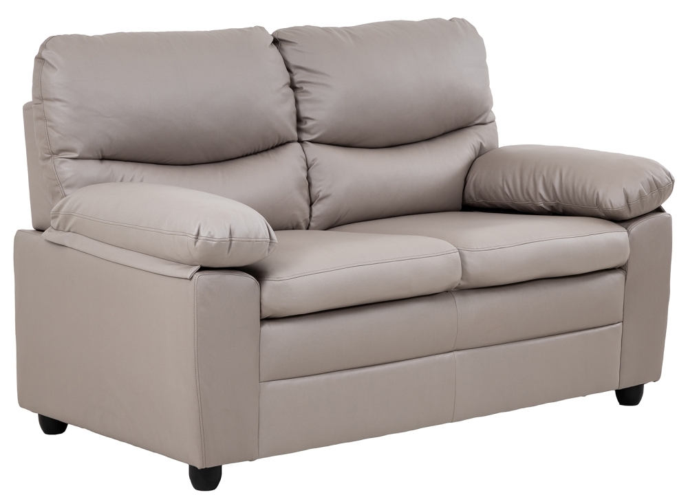 Product photograph of Salamonia Leather 2 Seater Sofa - Comes In Grey And Taupe from Choice Furniture Superstore.