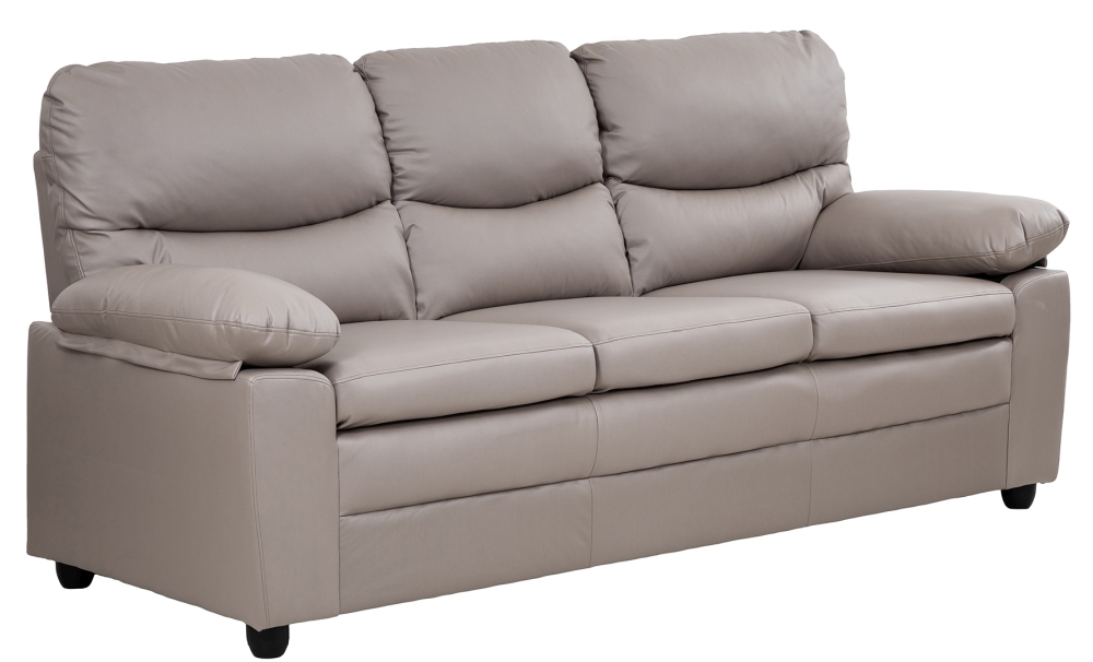 Product photograph of Salamonia Leather 3 Seater Sofa - Comes In Grey And Taupe from Choice Furniture Superstore.