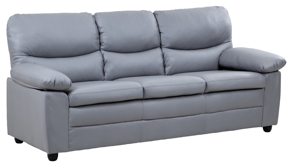 Product photograph of Salamonia Leather 3 Seater Sofa - Comes In Grey And Taupe from Choice Furniture Superstore.