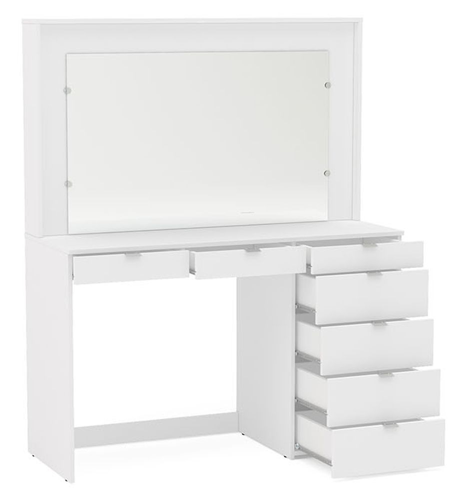 Product photograph of Chloe White 7 Drawer Dressing Table from Choice Furniture Superstore.
