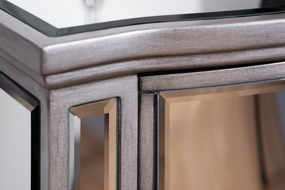 Product photograph of Elysee Mirrored 2 Drawer Narrow Bedside from Choice Furniture Superstore.
