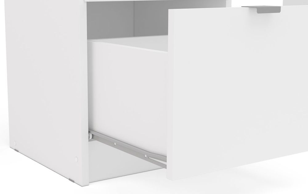 Product photograph of Madison White 3 Drawer Dressing Table With Mirror from Choice Furniture Superstore.
