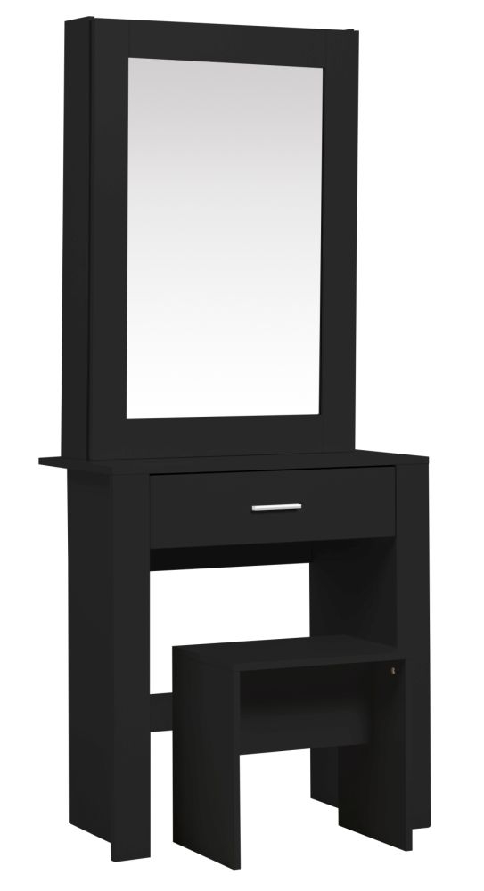 Product photograph of Evelyn Sliding Mirror 1 Drawer Dressing Table - Comes In White And Black Options from Choice Furniture Superstore.