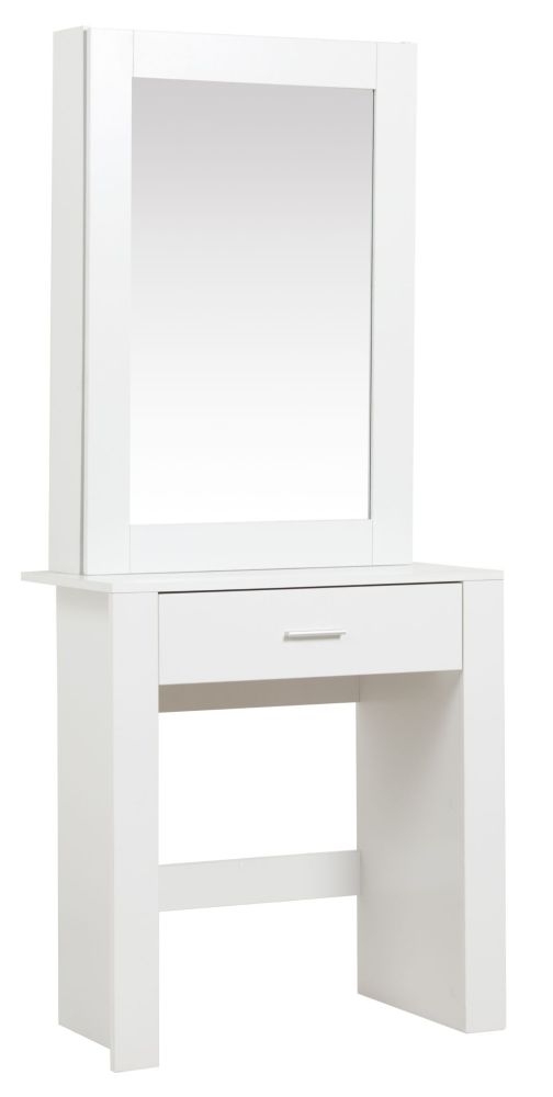 Product photograph of Evelyn Sliding Mirror 1 Drawer Dressing Table - Comes In White And Black Options from Choice Furniture Superstore.