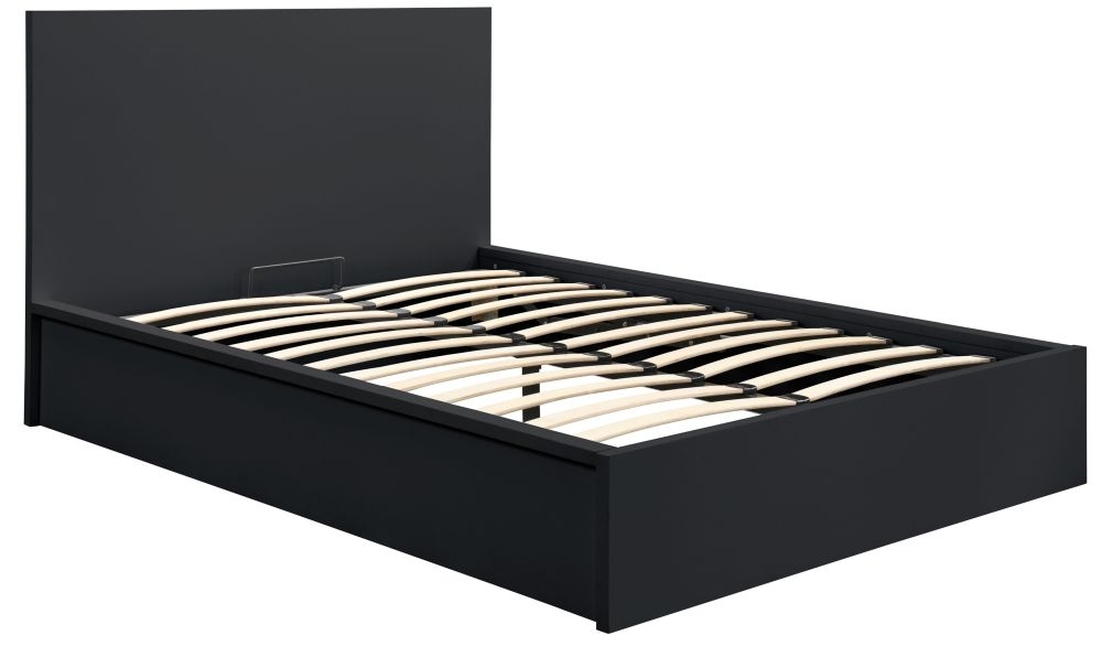 Product photograph of Oslo Black Ottoman Storage Bed - Sizes Availabe from Choice Furniture Superstore.