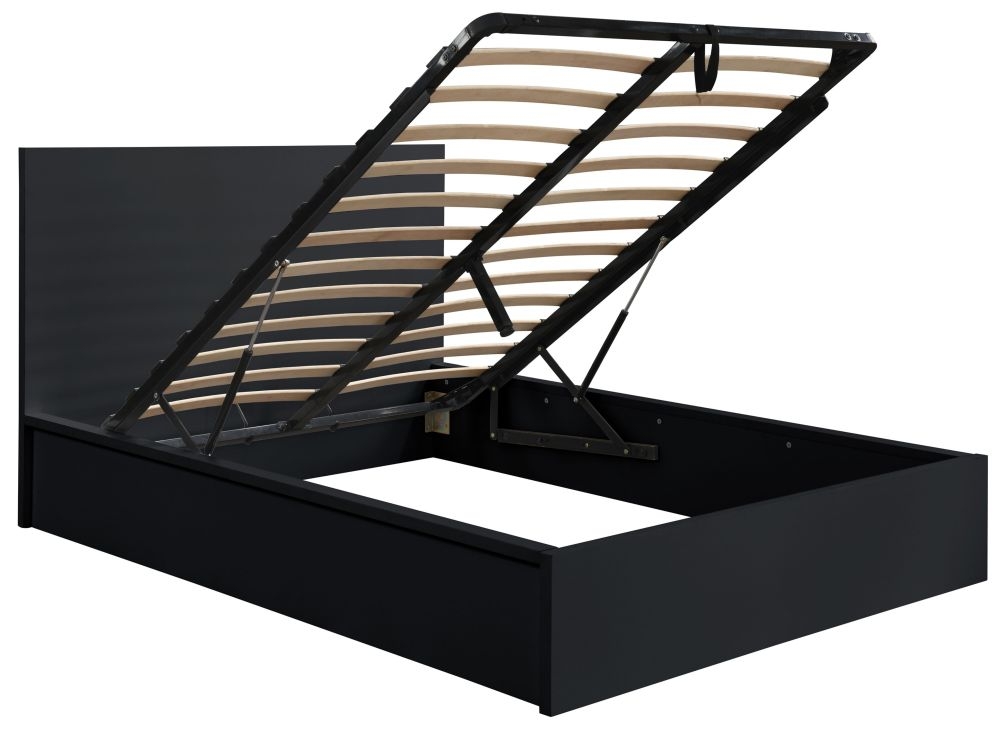 Product photograph of Oslo Black Ottoman Storage Bed - Sizes Availabe from Choice Furniture Superstore.