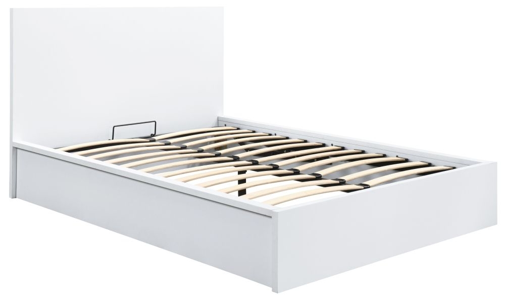 Product photograph of Oslo White Ottoman Storage Bed - Sizes Availabe from Choice Furniture Superstore.