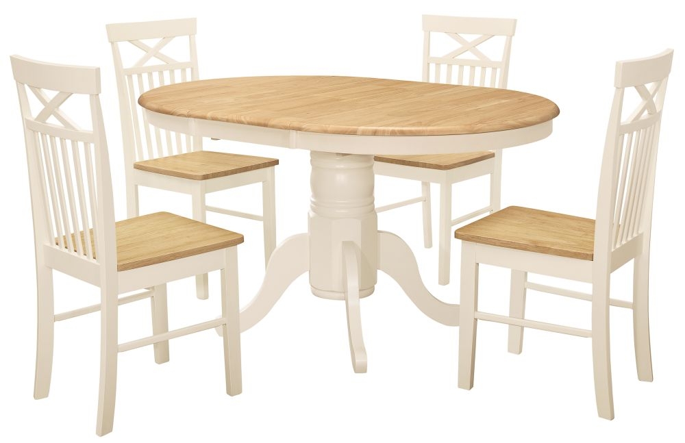 Product photograph of Chatsworth White Extending Dining Table Set - Comes In 4 6 White Chairs Options from Choice Furniture Superstore.