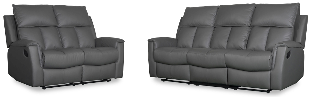 Product photograph of Malinta Leather Recliner 2 Seater Sofa- Comes In Dark Grey And Blue Grey from Choice Furniture Superstore.