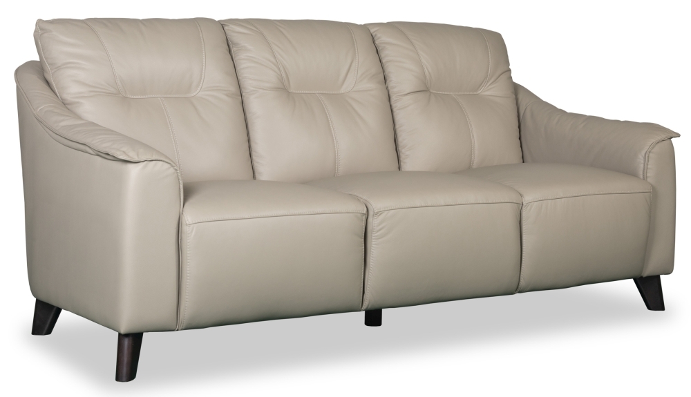 Product photograph of Camilla Leather 3 Seater Sofa - Comes In Dark Grey And Cream from Choice Furniture Superstore.