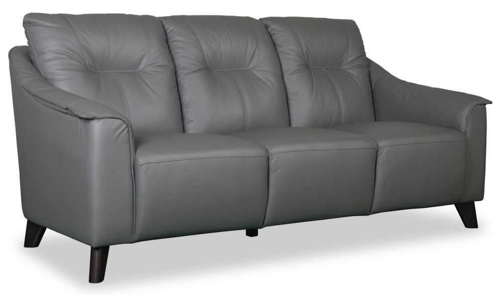 Product photograph of Naples Leather 3 Seater Sofa - Comes In Dark Grey And Cream from Choice Furniture Superstore.