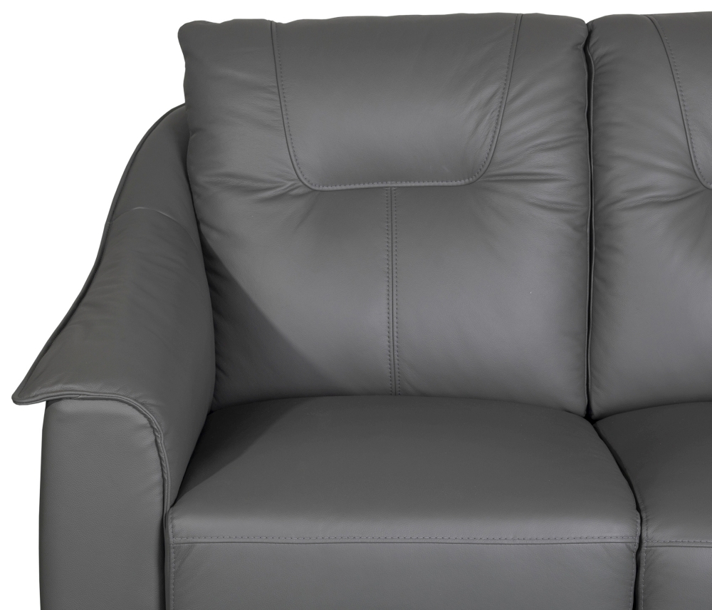 Product photograph of Naples Leather 3 Seater Sofa - Comes In Dark Grey And Cream from Choice Furniture Superstore.