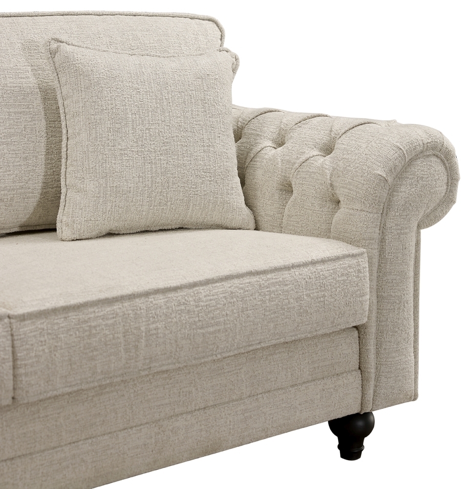Chelsea Fabric 3 Seater Sofa - Comes in Cream and Blue