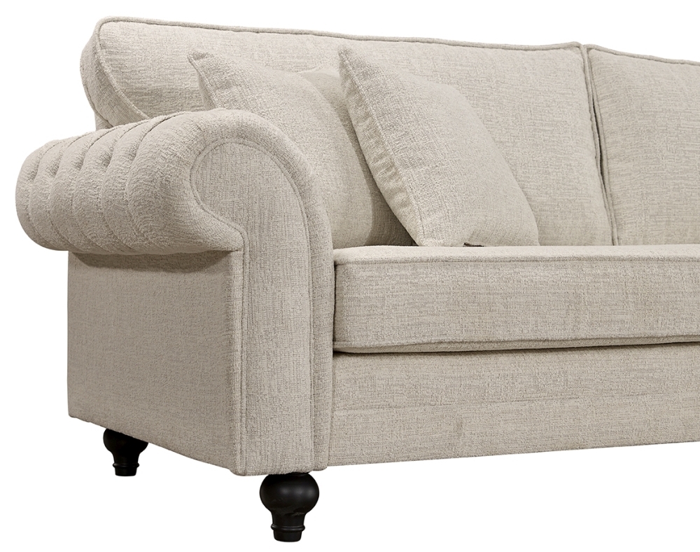 Chelsea Fabric 4 Seater Sofa - Comes in Cream and Blue