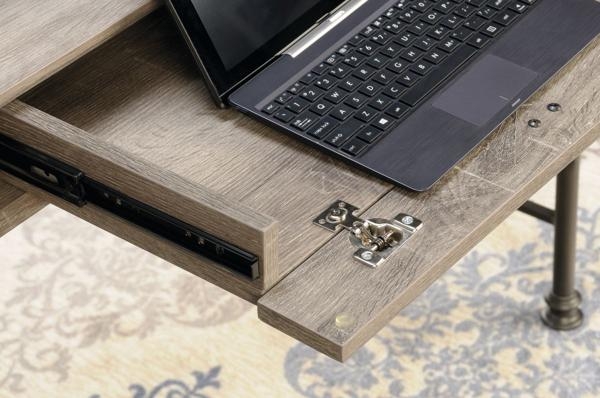 Product photograph of Teknik Canal Heights Oak Console Desk from Choice Furniture Superstore.