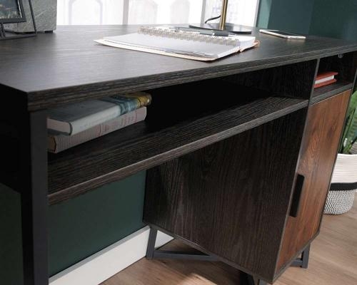Product photograph of Teknik Geometric Canyon Lane Walnut Desk from Choice Furniture Superstore.