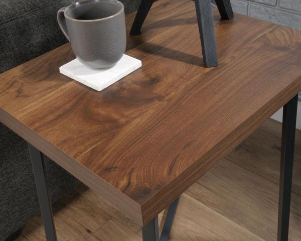 Product photograph of Teknik Geometric Canyon Lane Walnut Side Table from Choice Furniture Superstore.