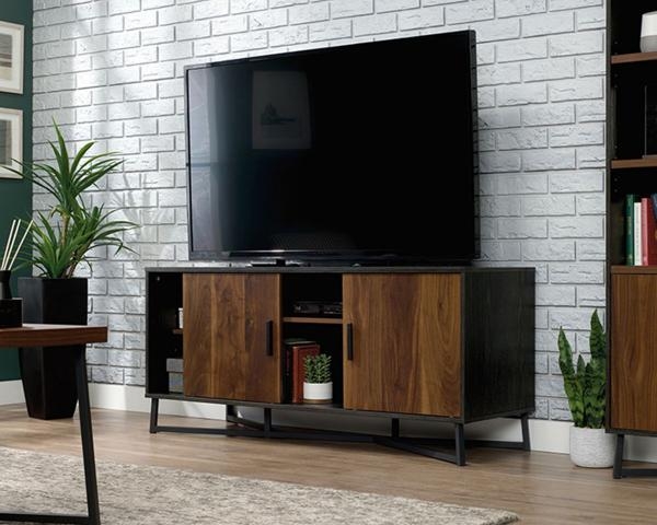 Product photograph of Teknik Geometric Canyon Lane Walnut Tv Stand from Choice Furniture Superstore.
