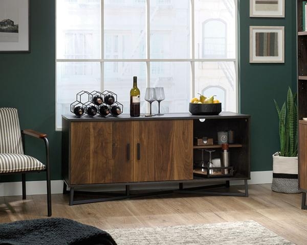 Product photograph of Teknik Geometric Canyon Lane Walnut Tv Stand from Choice Furniture Superstore.