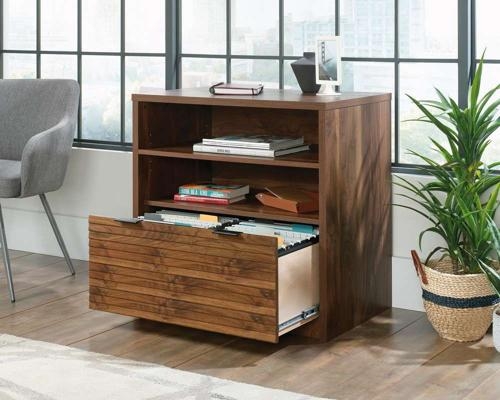 Product photograph of Teknik Hampstead Park Walnut Lateral Filing Cabinet from Choice Furniture Superstore.