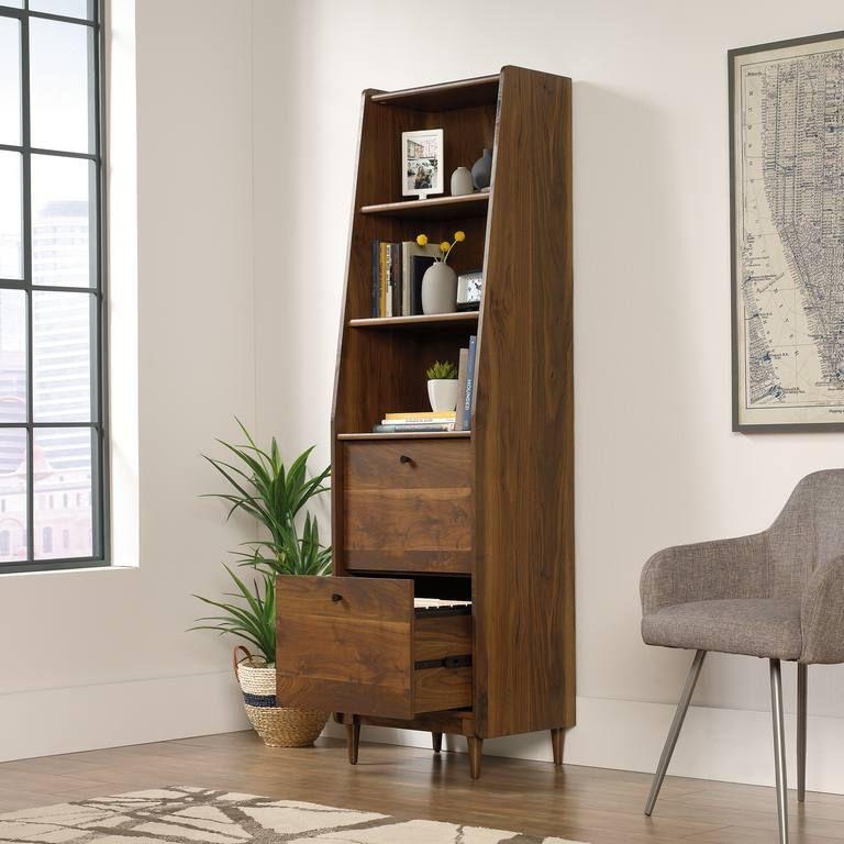 Product photograph of Teknik Hampstead Park Walnut Narrow Bookcase from Choice Furniture Superstore.