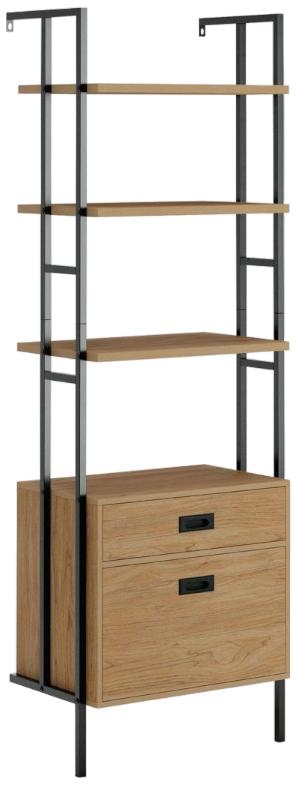 Product photograph of Teknik Hythe Wall Mounted 4 Shelf Drawer Bookcase from Choice Furniture Superstore.