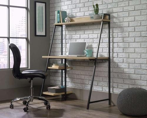 Product photograph of Teknik Industrial Style Oak Bench Desk from Choice Furniture Superstore.