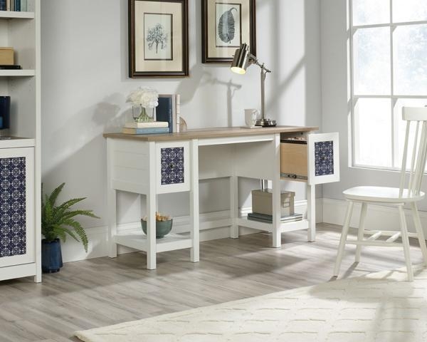 Product photograph of Teknik Mediterranean Shaker Style White And Oak Desk from Choice Furniture Superstore.