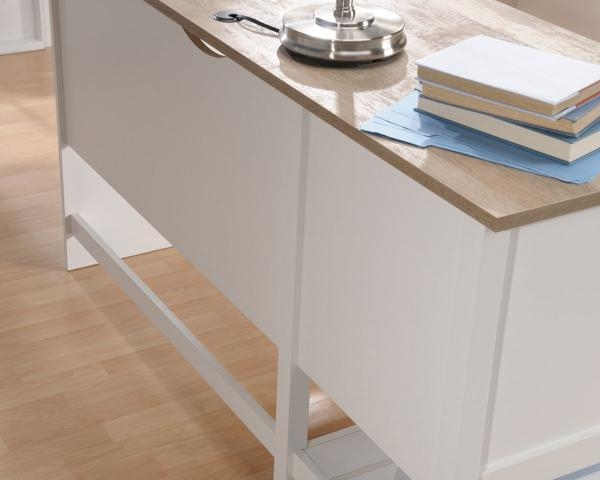 Product photograph of Teknik Shaker Style White And Oak L-shaped Desk from Choice Furniture Superstore.
