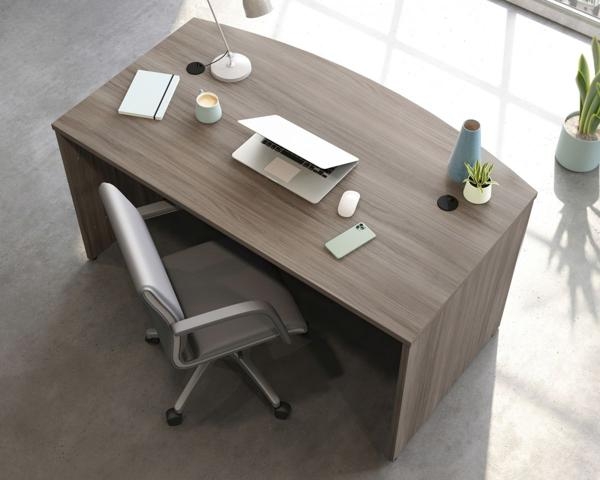 Product photograph of Teknik Affiliate Elm Bow Front Desk - 150cm from Choice Furniture Superstore.