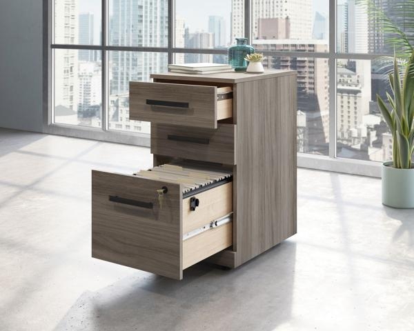 Product photograph of Teknik Affiliate Elm 3 Drawer Mobile Pedestal from Choice Furniture Superstore.