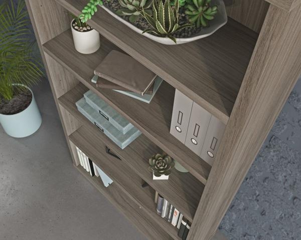 Product photograph of Teknik Affiliate Elm 5 Shelf Bookcase from Choice Furniture Superstore.