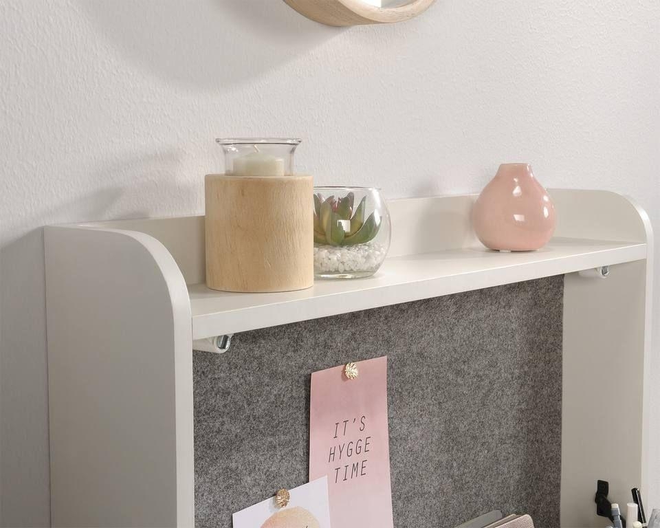 Product photograph of Teknik Avon Oak Leather Handled Wall Desk from Choice Furniture Superstore.