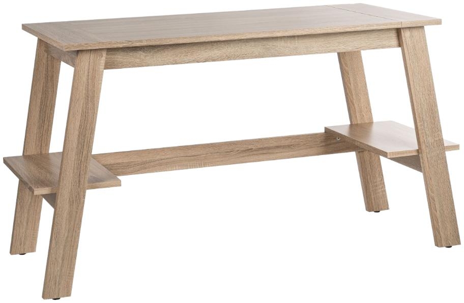 Product photograph of Teknik Baylor Trestle Sonoma Oak Desk from Choice Furniture Superstore.