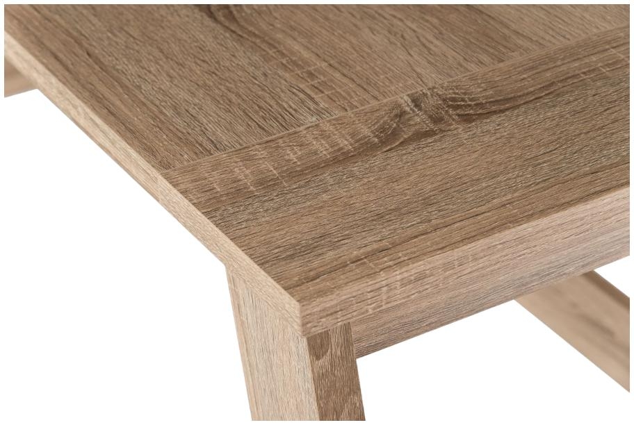 Product photograph of Teknik Baylor Trestle Sonoma Oak Desk from Choice Furniture Superstore.