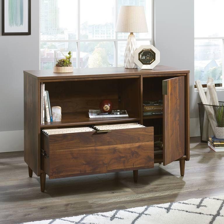 Product photograph of Teknik Clifton Place Credenza Walnut Desk from Choice Furniture Superstore.