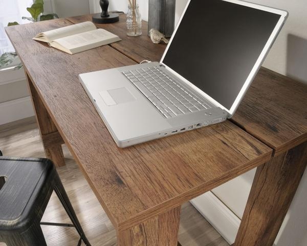 Product photograph of Teknik Counter Height Vintage Oak Work Bench from Choice Furniture Superstore.
