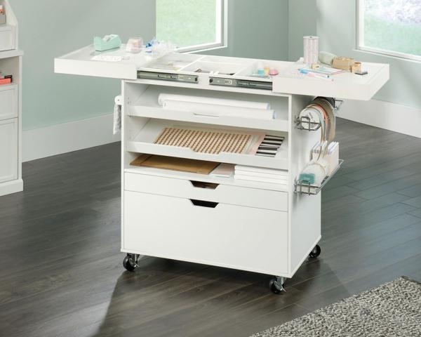 Product photograph of Teknik White Craft Cart Filing Cabinet from Choice Furniture Superstore.