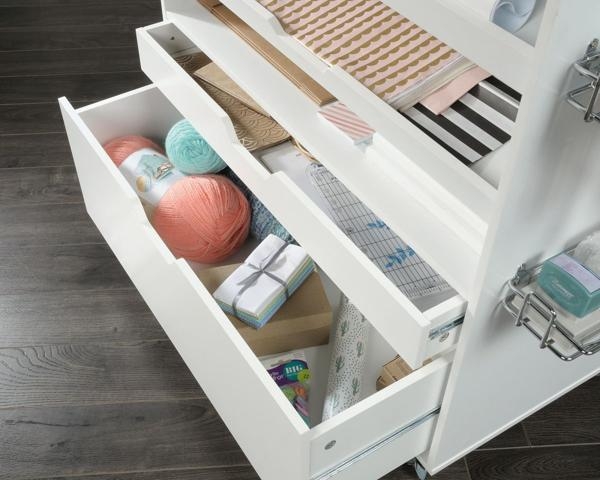 Product photograph of Teknik White Craft Cart Filing Cabinet from Choice Furniture Superstore.